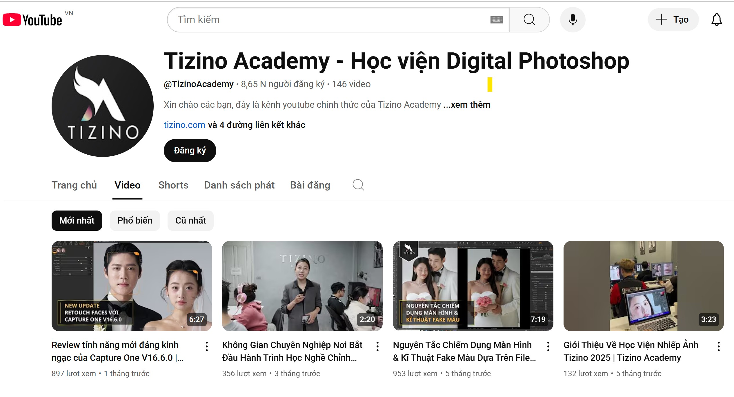 Một số video hướng dẫn chỉnh sửa ảnh Photoshop trên Youtube