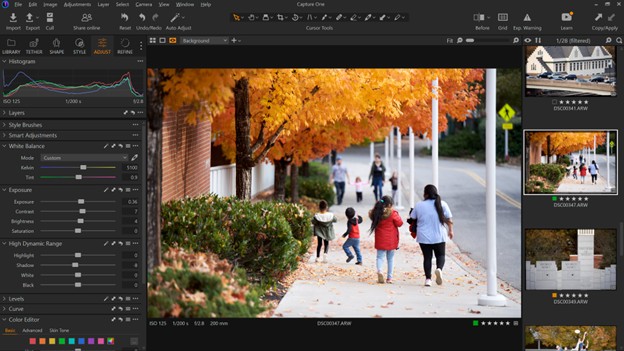 Giao diện của phần mềm Capture One