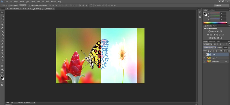 chế độ Lighten khoang thứ ba của bảng chế độ Blending trong Photoshop